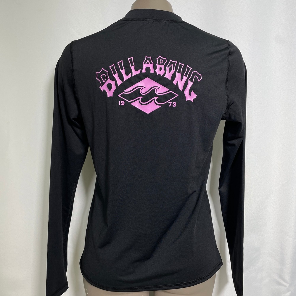 Billabong Rash Guard UVA UVB Protection Black Long Sleeve T-Shirt Women's LARGE